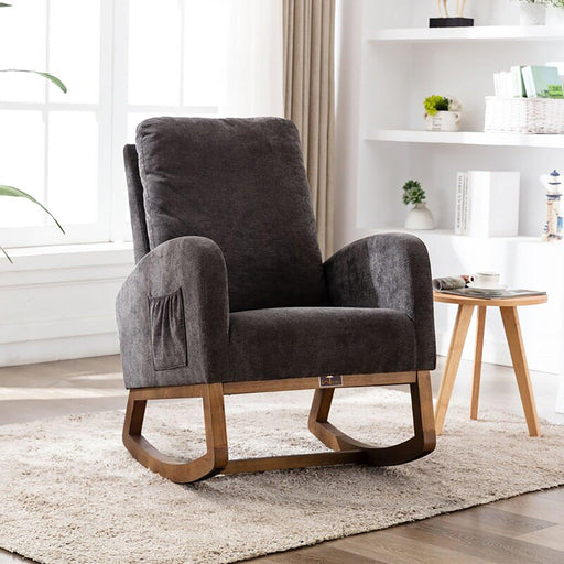 Wooden Twist Recliner Rocking Chair - Grey