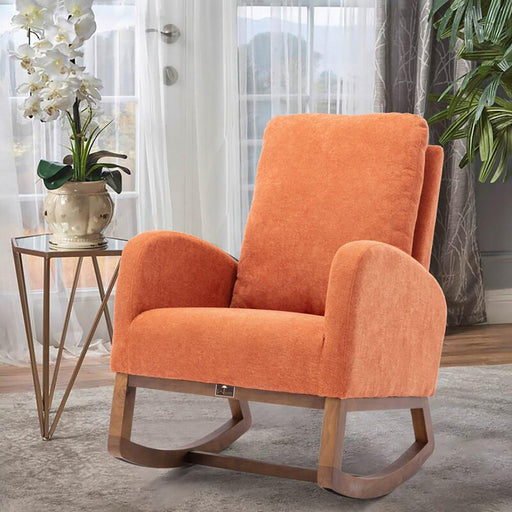 Wooden Glider Rocking Chair (Orange) - Wooden Twist UAE