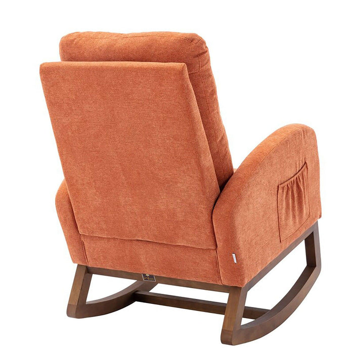 Wooden Glider Rocking Chair (Orange)