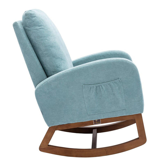 Wooden Glider Rocking Chair (Blue) - Wooden Twist UAE