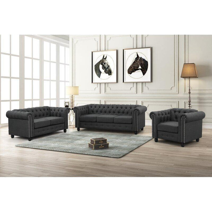 Chesterfield Destro Premium Living Room Sofa Set - WoodenTwist