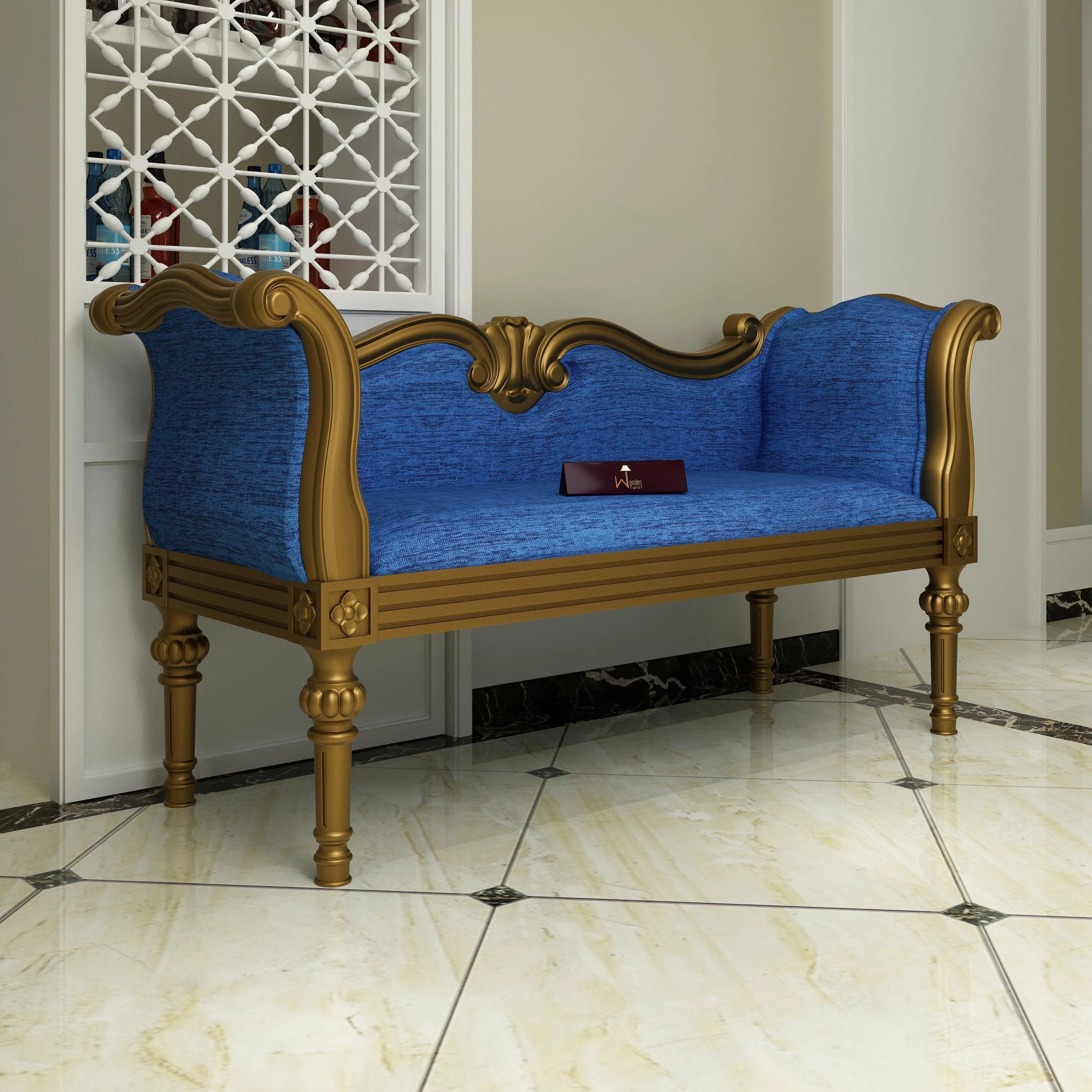 Handicrafts Wooden Settee Living Room Couch Sofa (2 Seater) - Wooden Twist UAE