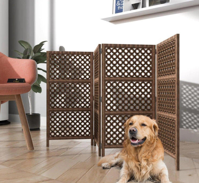 Pet Safety Gate Dogs Room Divider Separator Wooden Partition - Wooden Twist UAE
