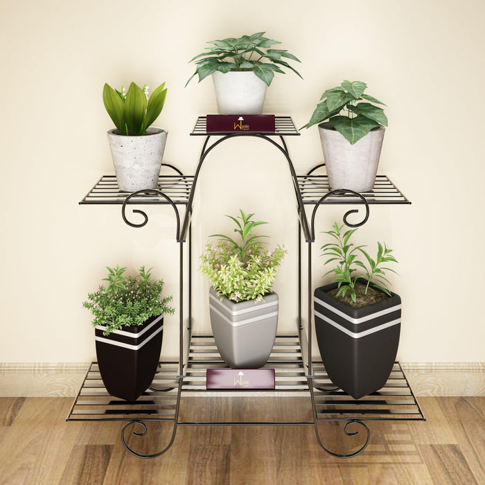 6 Tier Plant Stands, Flower Pot Holder Shelf (Black)