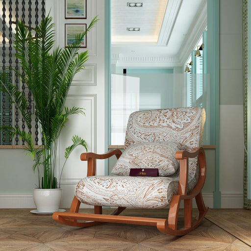 Primi Recliner Rocking Chair With Pillow In Premium Sheesham Wood - Wooden Twist UAE