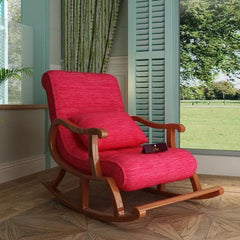 Recliner Rocking Chair In Premium (Red) - Wooden Twist UAE