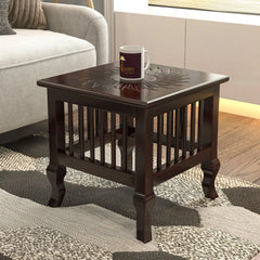 Wooden Twist Mango Wood Handmade Carving Classic Side Table for Living Room - Wooden Twist UAE