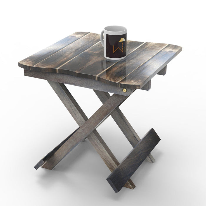 Wooden Twist Handmade Design Folding Mango Wood End Table For Living Room - Wooden Twist UAE