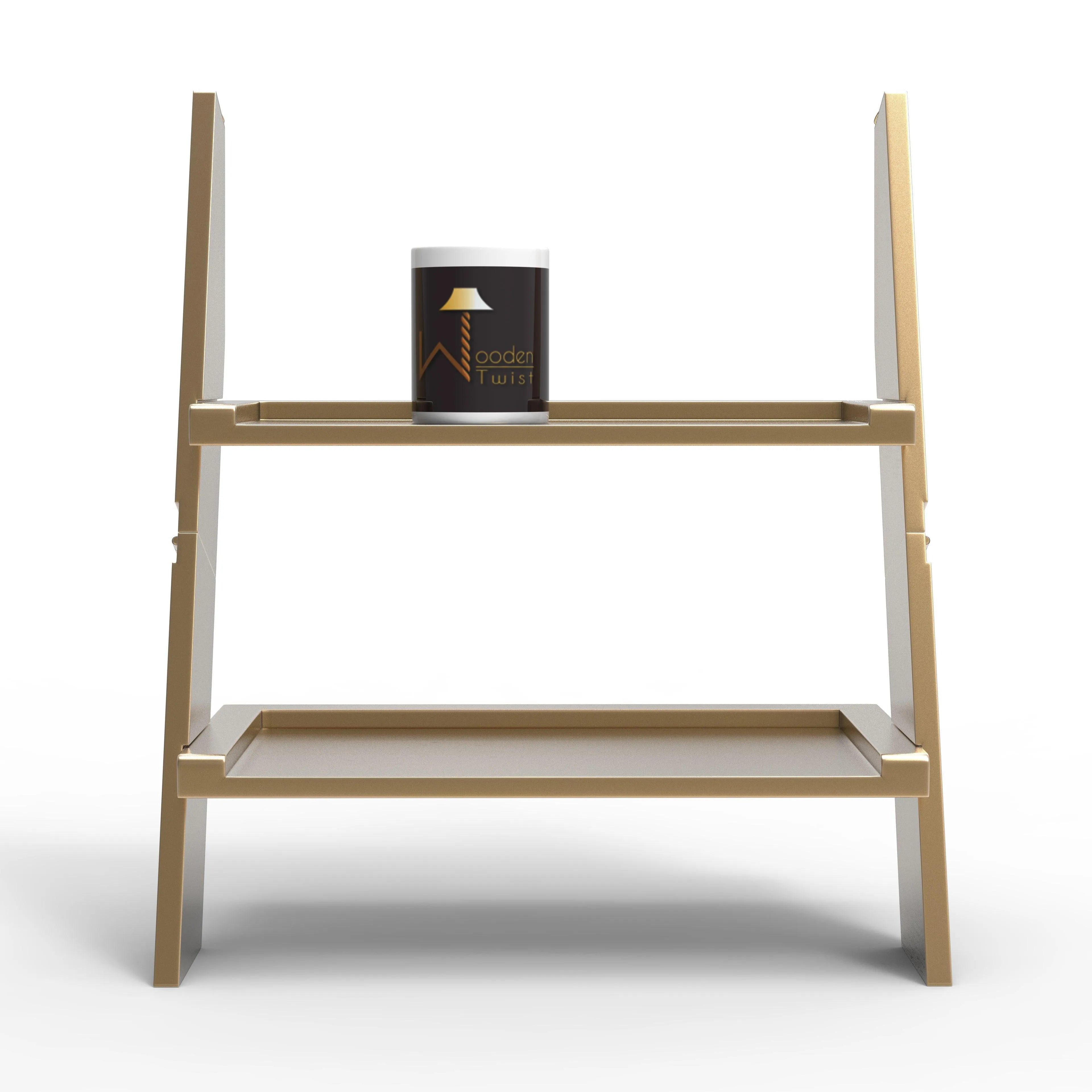 Leaning Bookcase Ladder and Room Organizer - Wooden Twist UAE