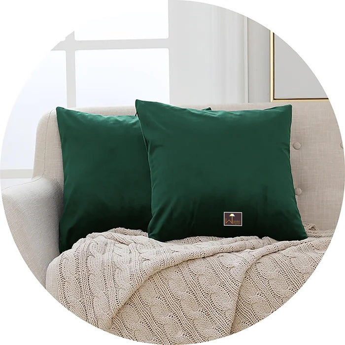 Cushion Cover for Couch, Sofa Bedroom And Home Decor (Green, Set of 2)