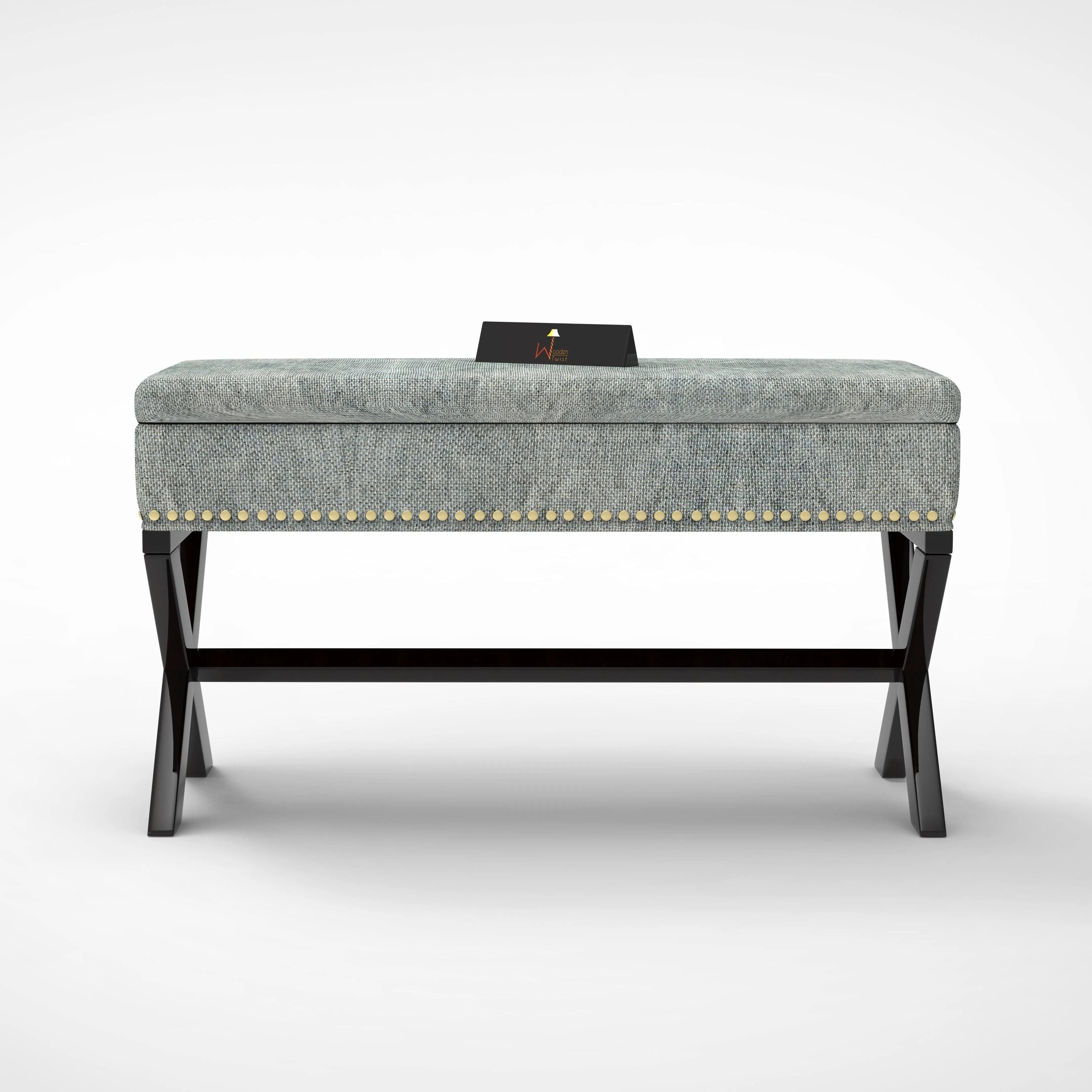 Rectangle Bench Storage in Ottoman Style, for Entryway or Living Room - WoodenTwist