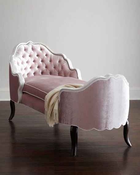 Wooden Twist Dippa Tufted Modern Chaise Lounge ( Pink )