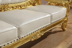 Royal Antique Gold Carved Sofa ( 2 Seater ) - Wooden Twist UAE