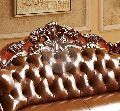 Royal Antique Brown Wood Living Room Carved Sofa Set - Wooden Twist UAE