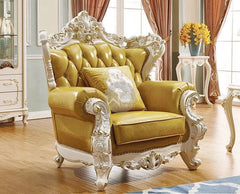 Royal Antique Golden and White Carved Sofa Set - Wooden Twist UAE