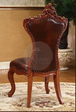 Royal Dinning Chair With Double Carved (Teak Wood) - Wooden Twist UAE