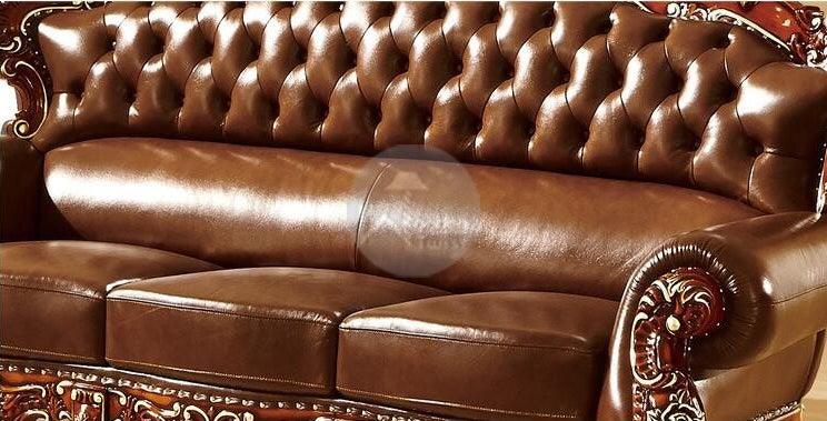 Royal Antique Brown Wood Living Room Carved Sofa Set - Wooden Twist UAE