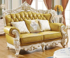 Royal Antique Golden and White Carved Sofa Set - Wooden Twist UAE