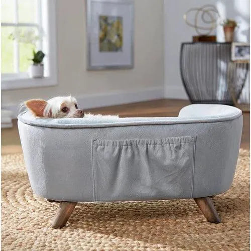Wooden Handmade Heisler Dog And Baby Sofa (Light Grey) - Wooden Twist UAE