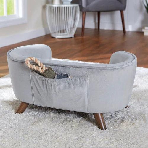 Wooden Handmade Heisler Dog And Baby Sofa (Light Grey) - Wooden Twist UAE
