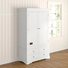 Handicraft Wooden 2 Door Wardrobe (White) - Wooden Twist UAE