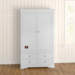 Handicraft Wooden 2 Door Wardrobe (Moonlight Grey) - Wooden Twist UAE