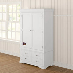 Handicraft Wooden 2 Door Wardrobe (White) - Wooden Twist UAE