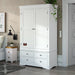 Handicraft Wooden 2 Door Wardrobe (White) - Wooden Twist UAE