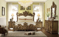 Teak Wood King Size Bed With Side Tables And Dressing Table With Mirror - Wooden Twist UAE