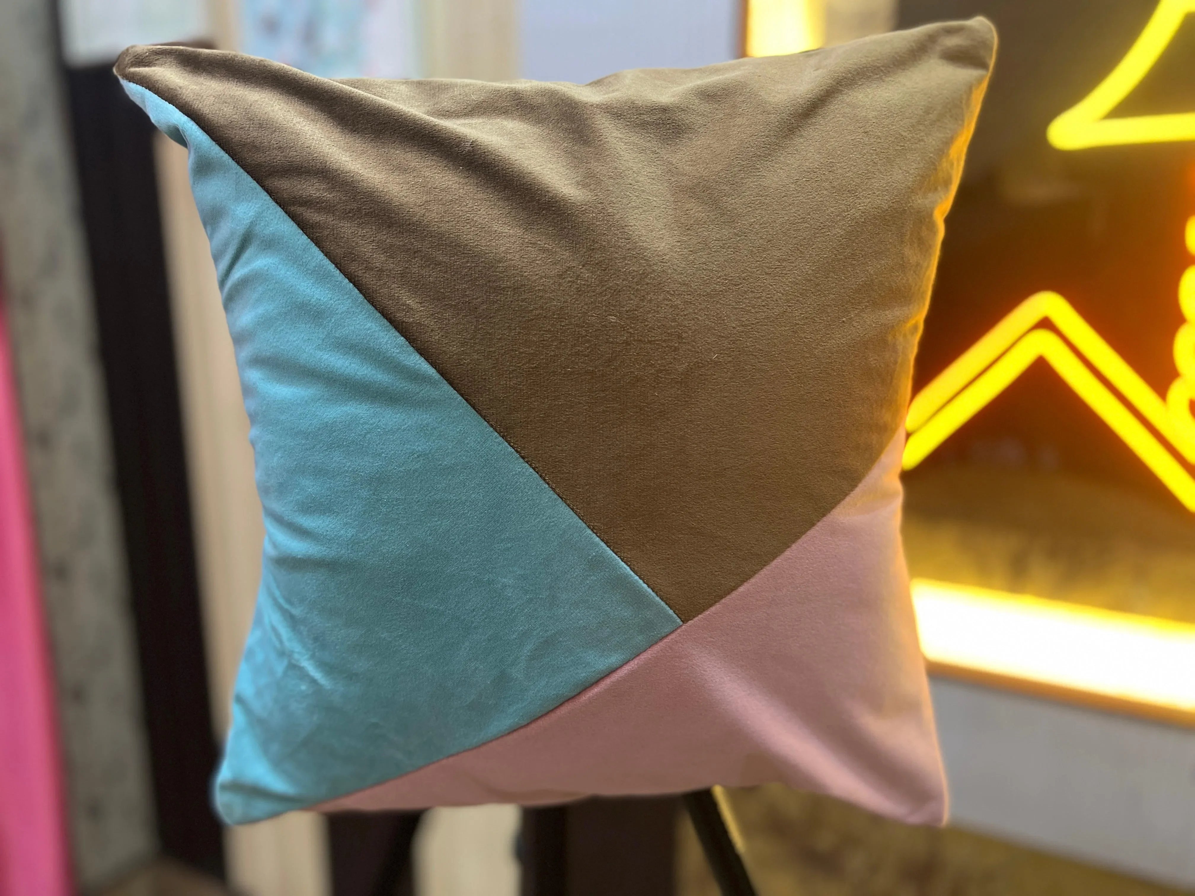 Wooden Twist Abstract Square Velvet Cushion Cover Set of 2 ( Multicolor ) - Wooden Twist UAE