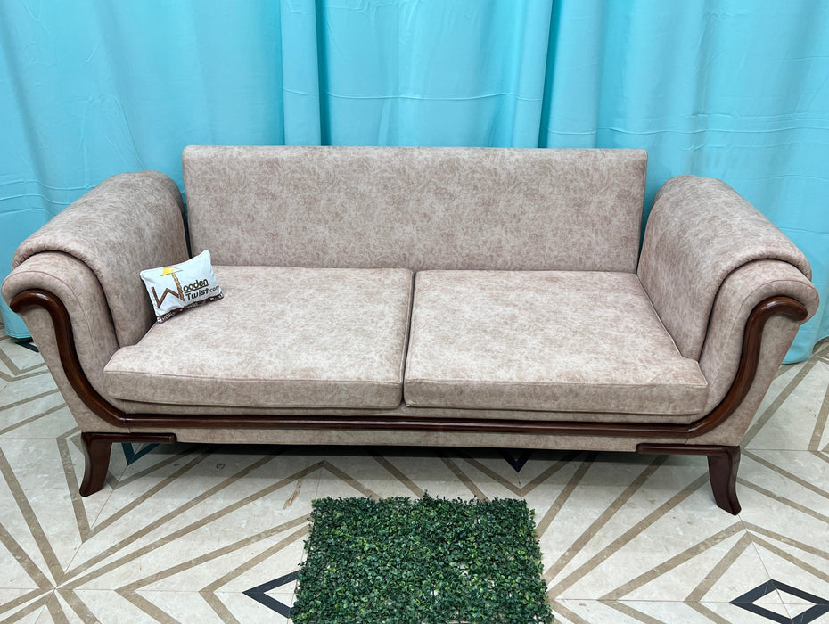 Wooden Cozy Design 3 Seater Sofa Comfort for Backrest (Brown)
