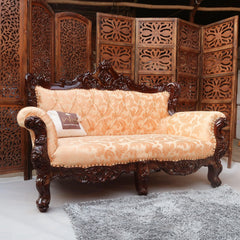 Wooden Boutique French Baroque Style Hand Carved Sofa (2 Seater) - Wooden Twist UAE