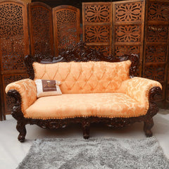 Wooden Boutique French Baroque Style Hand Carved Sofa (2 Seater) - Wooden Twist UAE