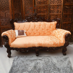 Wooden Boutique French Baroque Style Hand Carved Sofa (2 Seater) - Wooden Twist UAE