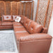 Elizalina 6 Seater LHS Corner L Shape Sofa In Brown Leatherette - Wooden Twist UAE