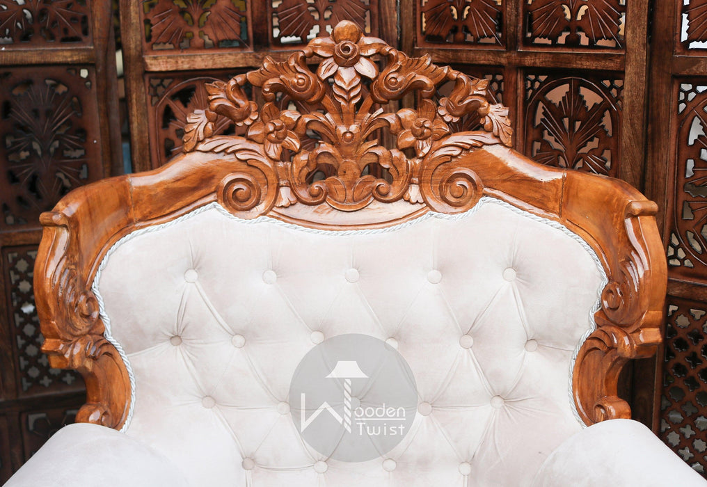 Wooden Standard Sofa Chair Amazing Antique Style Look (Teak Wood) - Wooden Twist UAE
