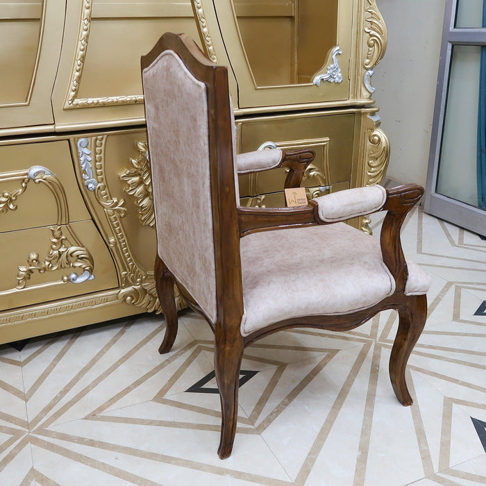 Handicraft Upholstery Arm Rest Chair (Teak Wood) - Wooden Twist UAE