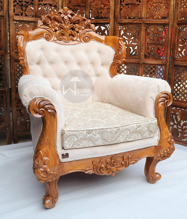 Wooden Standard Sofa Chair Amazing Antique Style Look (Teak Wood) - Wooden Twist UAE