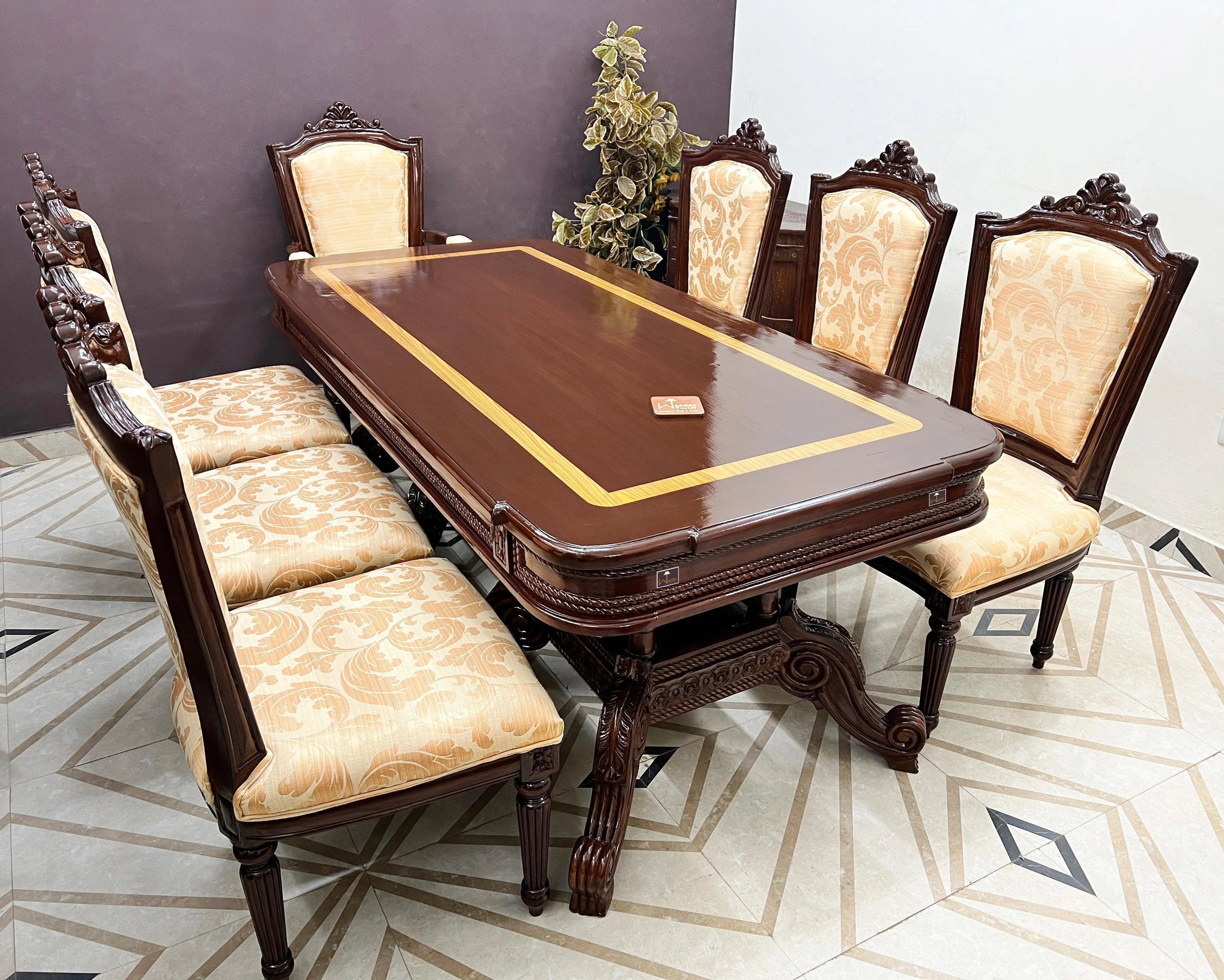 Velký Royal Designer Dining Set (8 Seater) - Wooden Twist UAE