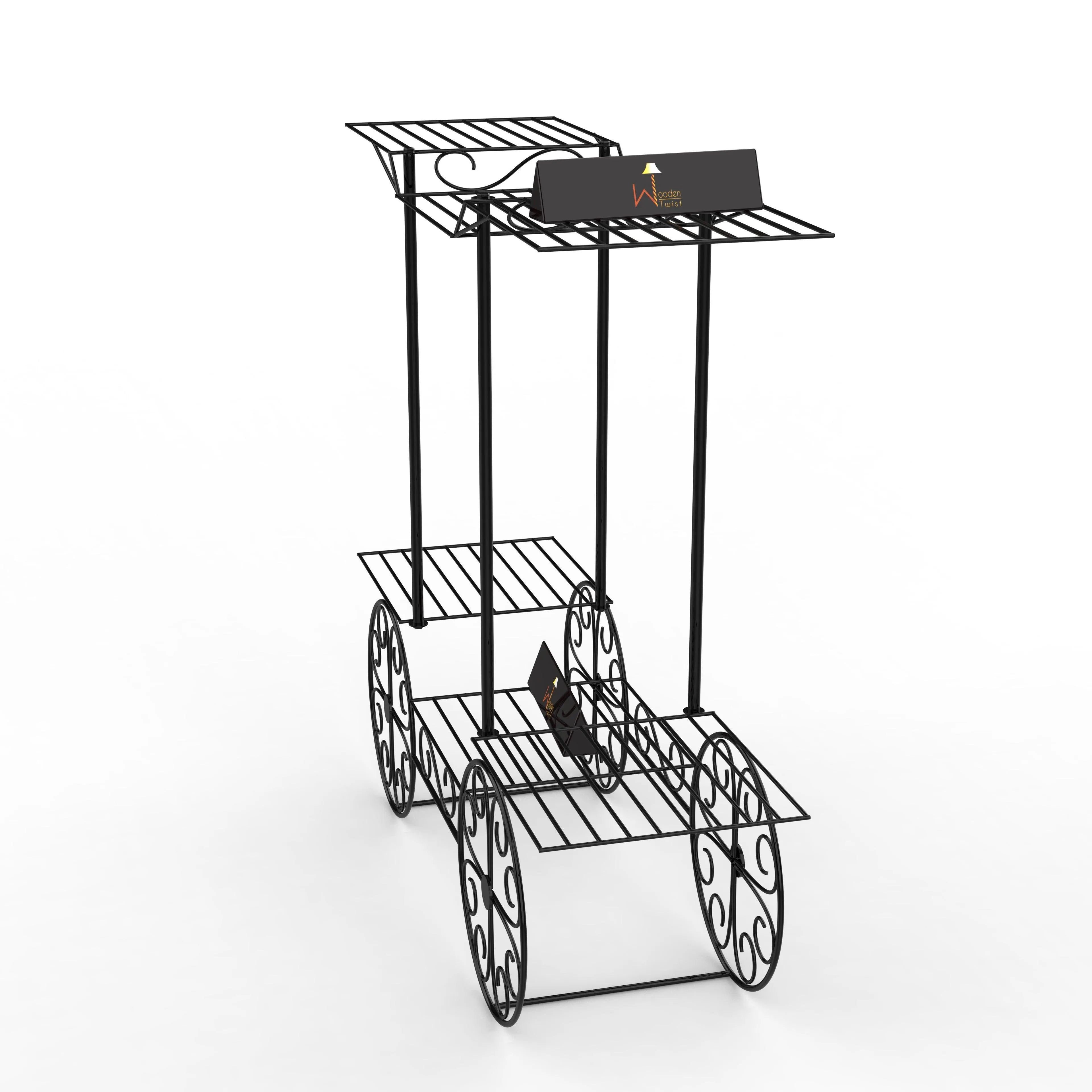 6-Tier Cart Planter Stand, Outdoor Flower Rack Flower Pot - Wooden Twist UAE