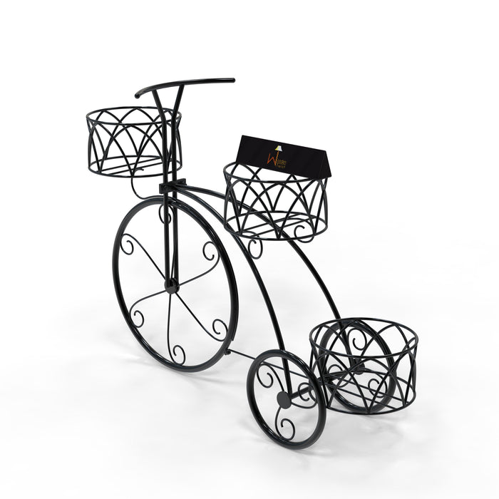 Wooden Twist Garden Cart Planter Stand Tricycle Plant Holder - Ideal for Home, Garden, Patio - Wooden Twist UAE