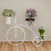Garden Cart Planter Stand Tricycle Plant Holder - Ideal for Home, Garden, Patio (White) - Wooden Twist UAE