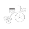 Garden Cart Planter Stand Tricycle Plant Holder - Ideal for Home, Garden, Patio (White)