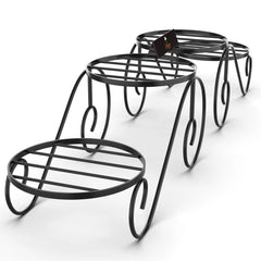 Wooden Twist 2-Tier Wrought Iron Planter Stand (Set of 2) - Wooden Twist UAE