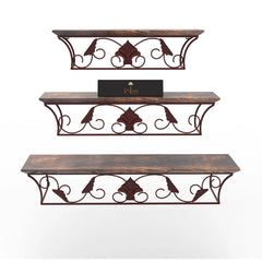 Wooden & Iron Hermosa Floating Wall Shelves Set of 3 - Wooden Twist UAE