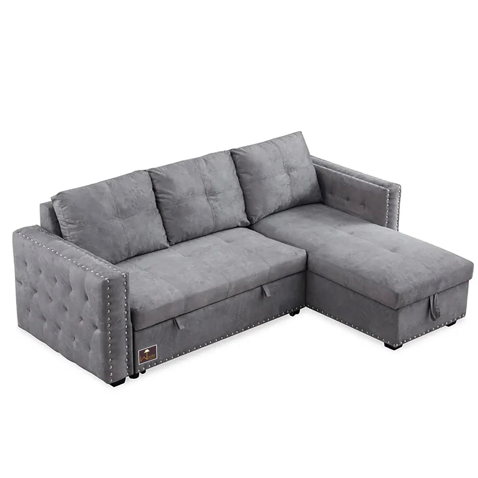 Sectional Sleeper 5 Seater L-Shape Sofa Bed with Comfort Cushion - Wooden Twist UAE