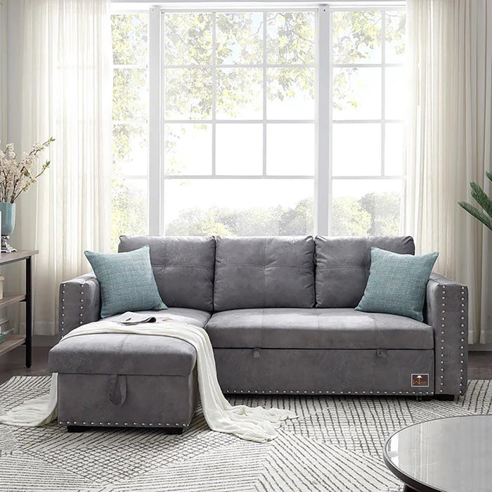 Sectional Sleeper 5 Seater L-Shape Sofa Bed with Comfort Cushion