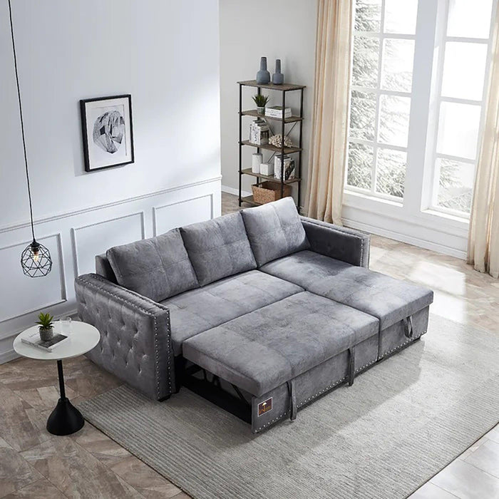Modern Style 5 Seater L-Shape Sofa Bed with Comfort Cushion