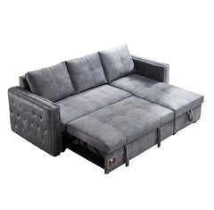 Modern Style L-Shape Sofa Bed with Comfort Cushion - Wooden Twist UAE