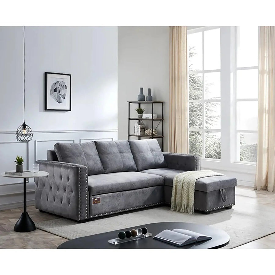 Tufted Armrests On A Sturdy Frame